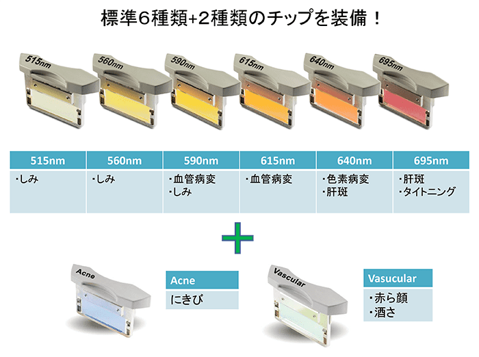 標準6種類+2種類のチップを装備!