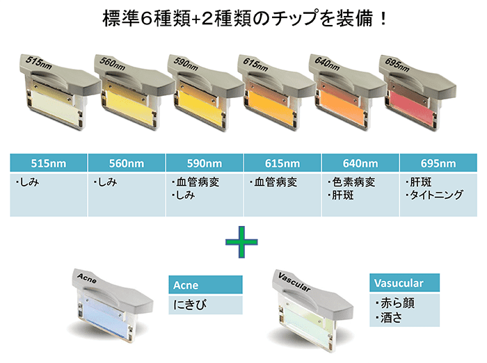 標準6種類＋2種類のチップを装備！